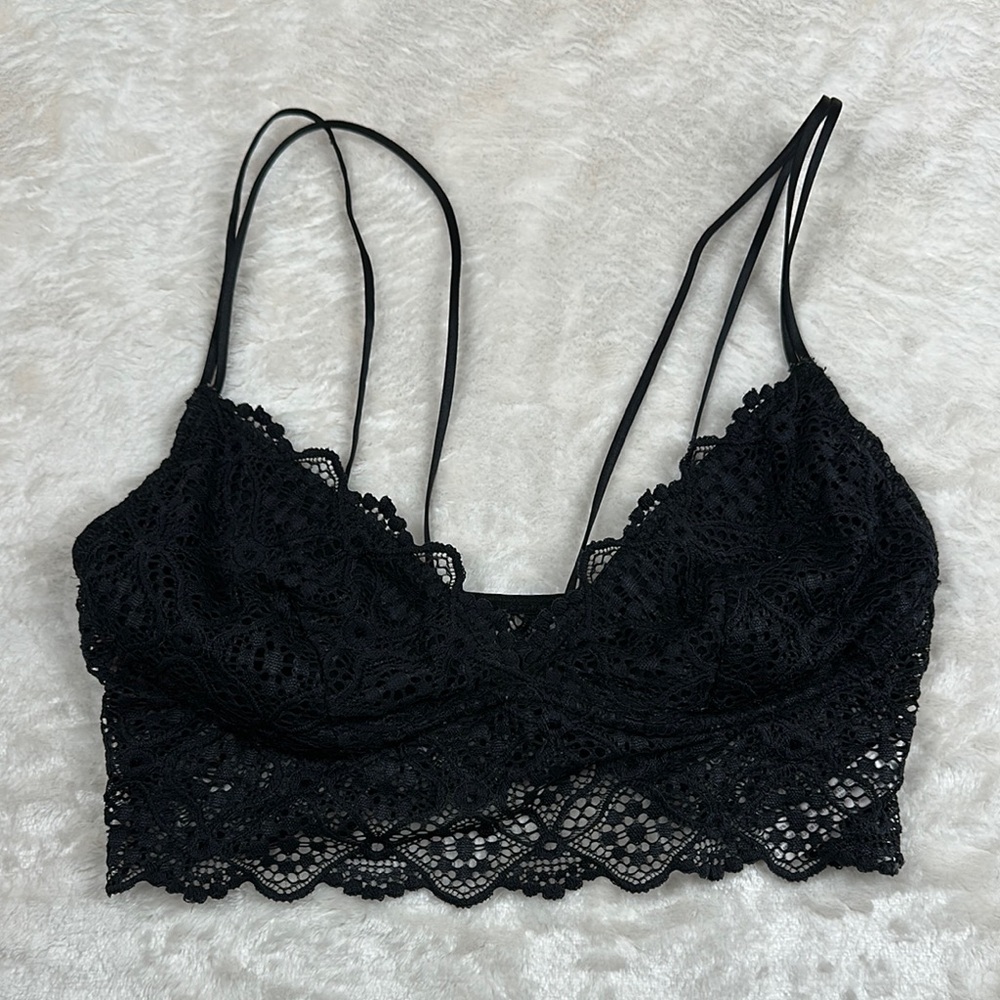 Auden Blue Lace Bra Longline Silhouette